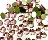 Swarovski 10x8 mm Vintage 2190 Light Rose Foiled Flat Back Oval Cabochon Cabs