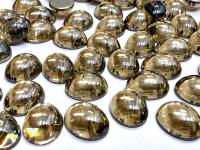 Swarovski 10x8 mm Vintage 2190 Crystal Golden Shadow Foiled Flat Back Oval Cabochon Cabs
