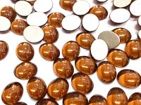 Swarovski 10x8 mm Vintage 2190 Smoked Topaz Foiled Flat Back Oval Cabochon Cabs