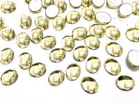 Swarovski 10x8 mm Vintage 2190 Jonquil Foiled Flat Back Oval Cabochon Cabs