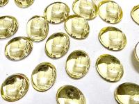 Swarovski 10x8 mm Vintage 2190 Jonquil Foiled Flat Back Oval Cabochon Cabs