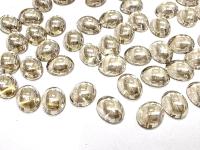 Swarovski 10x8 mm Vintage 2190 Crystal Silver Shade Foiled Flat Back Oval Cabochon Cabs