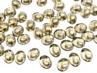 Swarovski 10x8 mm Vintage 2190 Crystal Silver Shade Foiled Flat Back Oval Cabochon Cabs