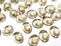 Swarovski 10x8 mm Vintage 2190 Crystal Silver Shade Foiled Flat Back Oval Cabochon Cabs