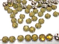 Vintage Swarovski Crystal Sand Opal Rose Montees, 40ss Silver Plated Settings