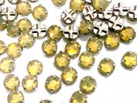 Vintage Swarovski Crystal Sand Opal Rose Montees, 40ss Silver Plated Settings