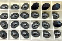 Swarovski 18x13 mm Vintage Jet Hematite Unfoiled Flat Back Oval Cabochon 2/6 Pieces