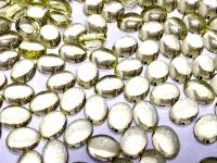 Swarovski 10x8 mm Vintage 2190 Jonquil Unfoiled Flat Back Oval Cabochon Cabs