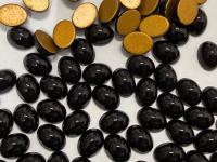 Swarovski 8x6 mm Vintage 2190 Jet Foiled Flat Back Oval Cabochon Cabs