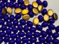 Swarovski 8x6 mm Vintage 2190 Navy Blue Foiled Flat Back Oval Cabochon Cabs