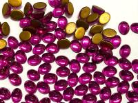 Swarovski 8x6 mm Vintage 2190 Fuchsia Foiled Flat Back Oval Cabochon Cabs