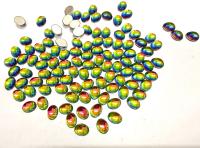 Swarovski 8x6 mm Vintage 2190 Crystal Vitrail Medium Foiled Flat Back Oval Cabochon Cabs