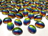 Swarovski 8x6 mm Vintage 2190 Crystal Vitrail Medium Foiled Flat Back Oval Cabochon Cabs