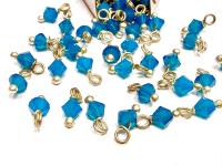 4mm Swarovski Caribbean Blue Opal crystal dangles in Sterling Silver wire wrapped- charms- drops- jewelry making 36/72/144/432/1000Pieces