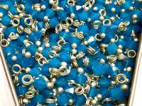 4mm Swarovski Caribbean Blue Opal crystal dangles in Sterling Silver wire wrapped- charms- drops- jewelry making 36/72/144/432/1000Pieces