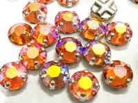 Vintage Swarovski Crystal Sun AB Rose Montees, 30ss Silver Plated Setting