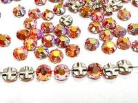 Vintage Swarovski Crystal Sun AB Rose Montees, 30ss Silver Plated Setting
