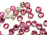 Vintage Swarovski Crystal Rose Montees, 40ss Silver Plated Settings