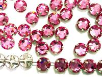 Vintage Swarovski Crystal Rose Montees, 40ss Silver Plated Settings