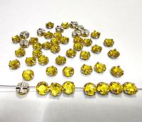 Vintage Swarovski Crystal Light Topaz Rose Montees, 40ss Silver Plated Settings