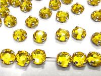 Vintage Swarovski Crystal Light Topaz Rose Montees, 40ss Silver Plated Settings