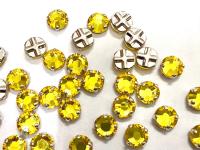 Vintage Swarovski Crystal Light Topaz Rose Montees, 40ss Silver Plated Settings