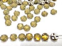 Vintage Swarovski Crystal Sand Opal Rose Montees, 40ss Silver Plated Settings