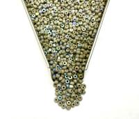 Patina Matt Opaque Grey Aurore Boreale Charlotte Cut Beads, 11/0 Size
