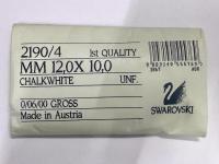 Swarovski Vintage Chalk white Cabochons, 12x10 mm Crystal Flat Back