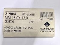 Swarovski 18x13 mm Vintage Crystal Unfoiled Flat Back Oval Cabochon 2/6 Pieces