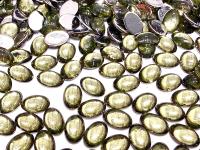Swarovski Oval Cabochons Jonquil Chrome 6x4mm, 2190/4 Flat Back Glass Stones