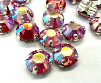 Vintage Swarovski Crystal Rose AB Rose Montees, 30ss Silver Plated Setting