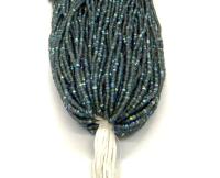 Charlotte Cut Seed Beads 11/0, Patina Matt Black Diamond Aurore Boreale