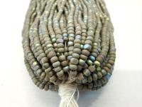 Charlotte Cut Seed Beads 11/0, Patina Matt Opaque Grey Aurore Boreale