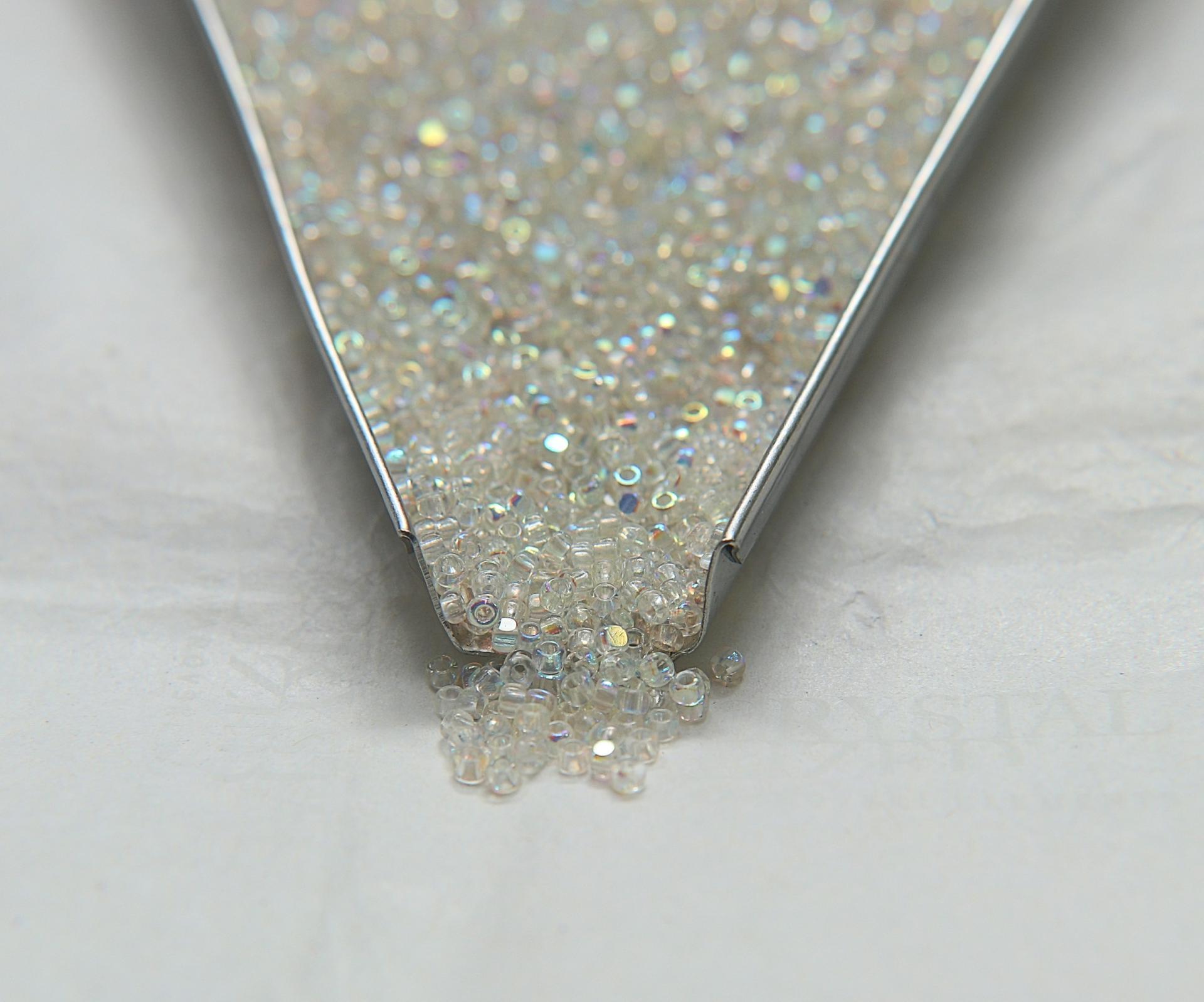 13/0 Charlotte Cut Beads Patina Transparent Crystal Aurore Boreale 5/10/20/50/250/500 Grams PREMIUM MATERIALS