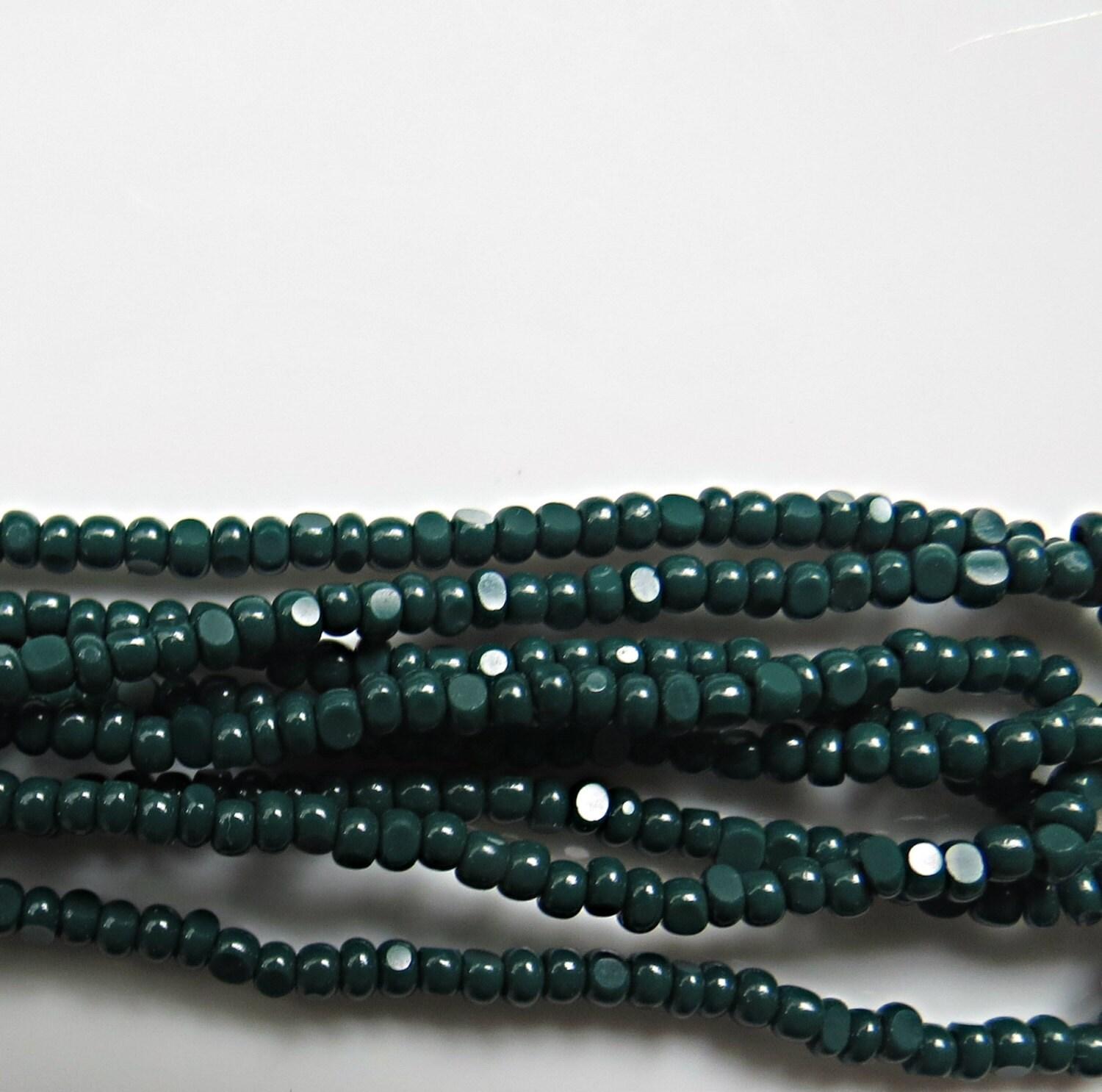 13/0 Charlotte Cut Beads Opaque Emerald 5/10/20/50/250/500 Grams craft supplies, jewelry making, embroidery materials, vintage beads, rare