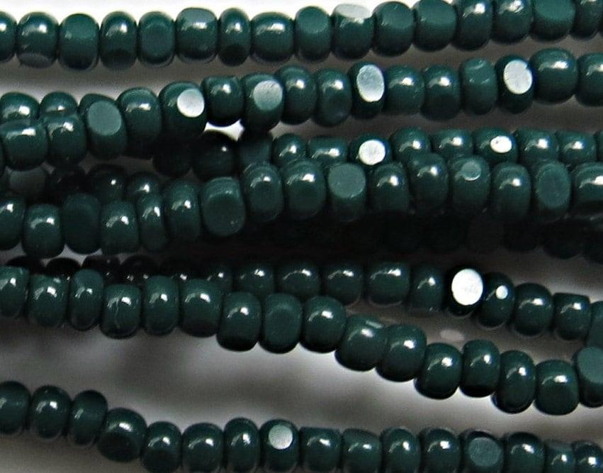 13/0 Charlotte Cut Beads Opaque Emerald 5/10/20/50/250/500 Grams craft supplies, jewelry making, embroidery materials, vintage beads, rare