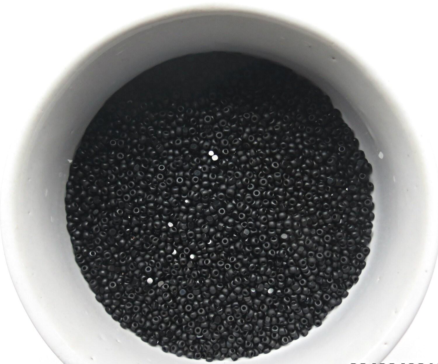 8/0 Charlotte Cut Beads Matt Black 10/20/50/250/500 Grams frosted glass beads, jewelry supply, vintage findings, craft supply, rare material