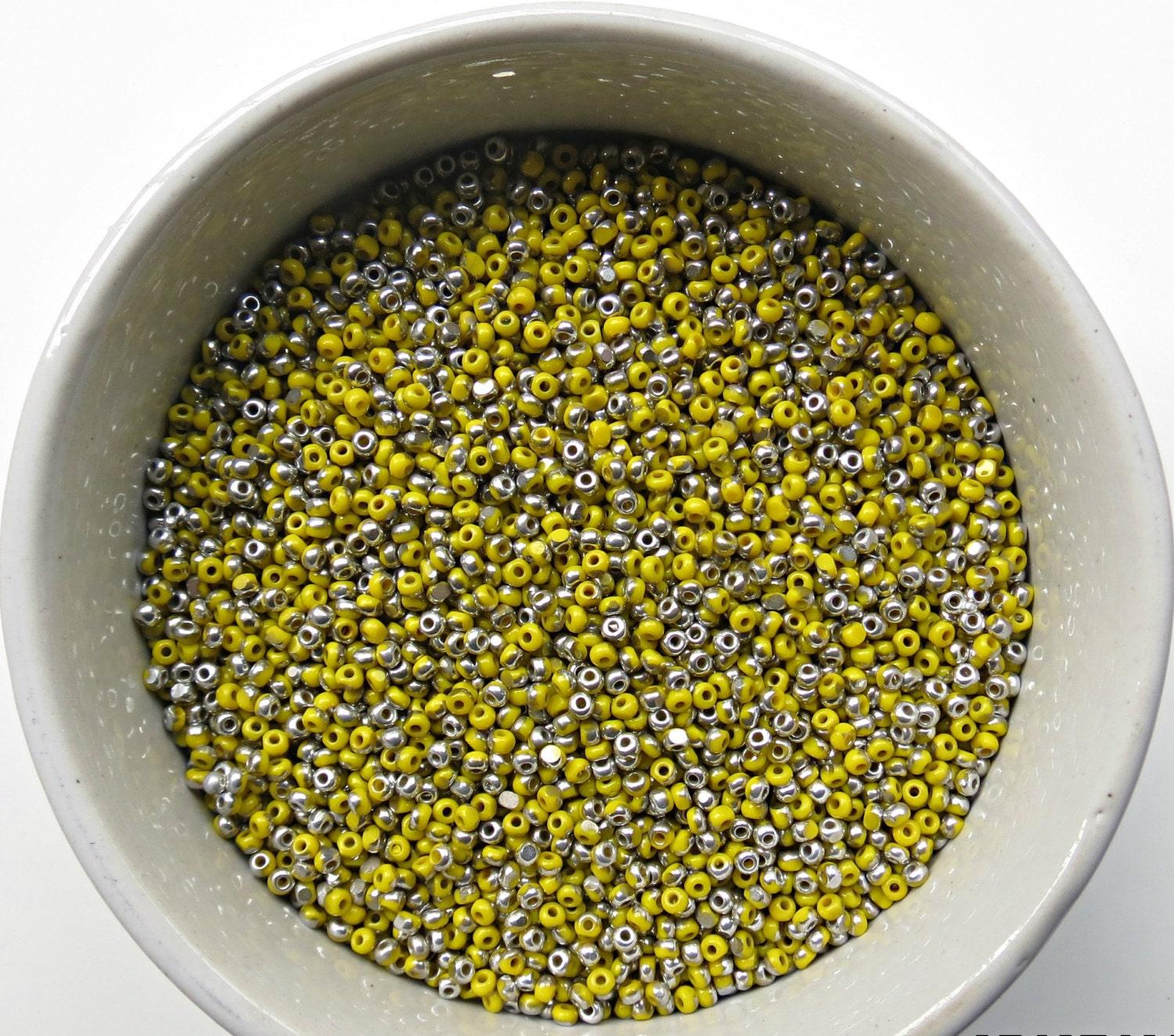 11/0 Charlotte true Cut Beads Patina Opaque Yellow Silver 10/20/50/250/500 Grams PREMIUM SEED Beads