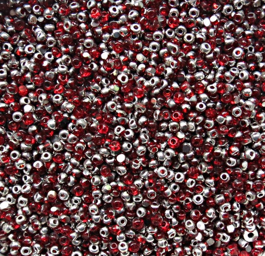 11/0 Charlotte Cut Beads Patina Transparent Light Siam Silver 10/20/50/250/500 Grams PREMIUM SEED Beads, vintage supplies