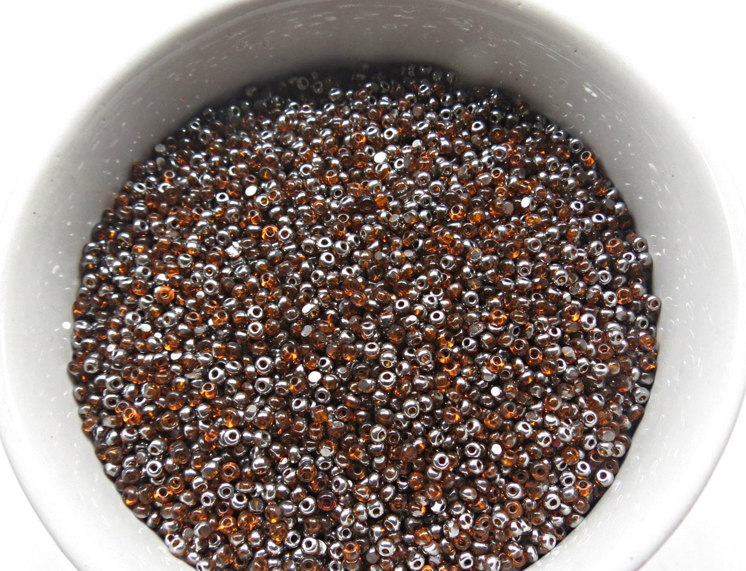 11/0 Charlotte Cut Beads Patina Orange transparent Gun Metal 10/20/50/250/500 Grams PREMIUM SEED Beads, vintage supplies