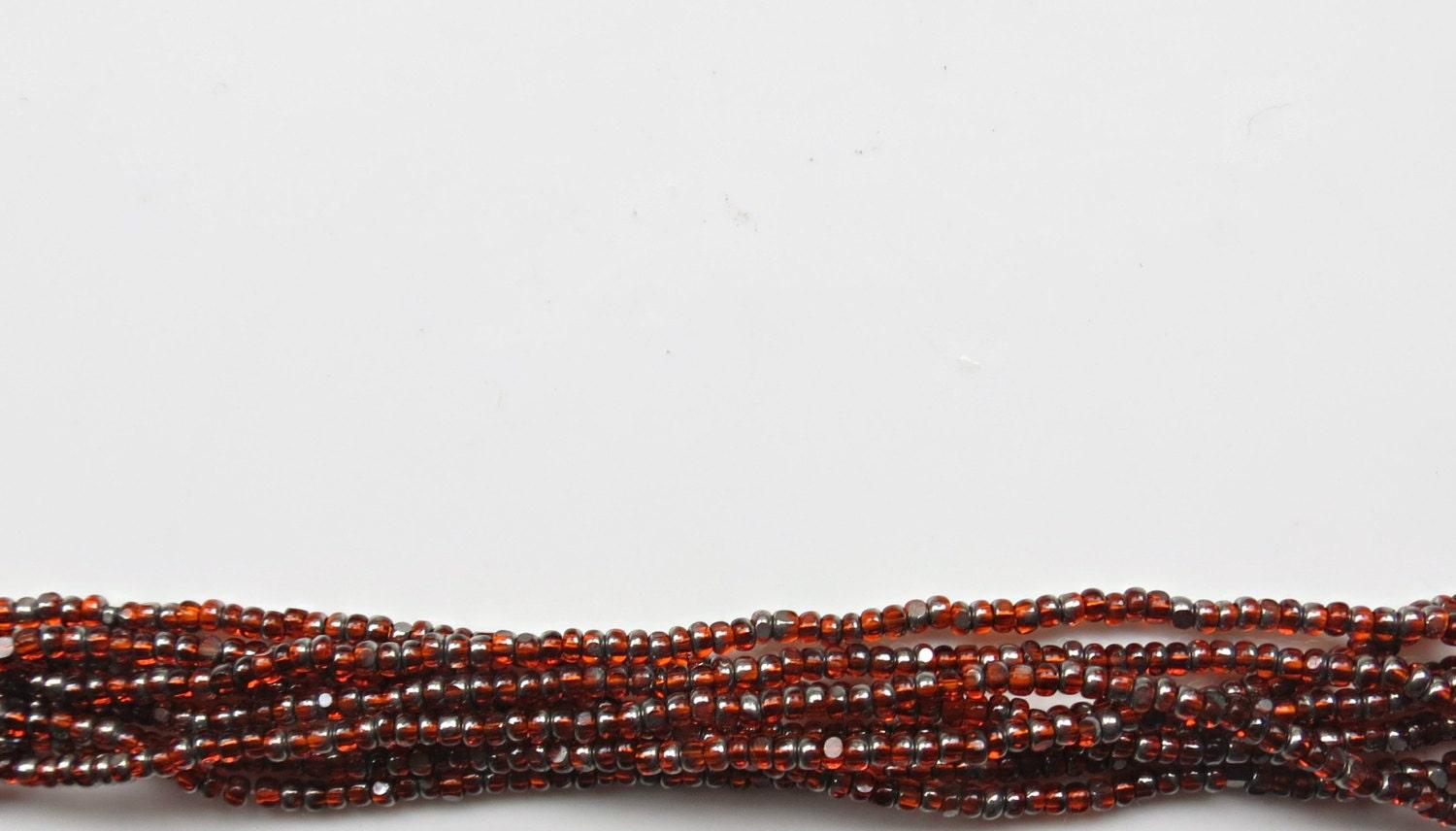 11/0 Charlotte Cut Beads Patina Transparent Light Orange Gun Metal 10/20/50/250/500 Grams 1300 Pieces
