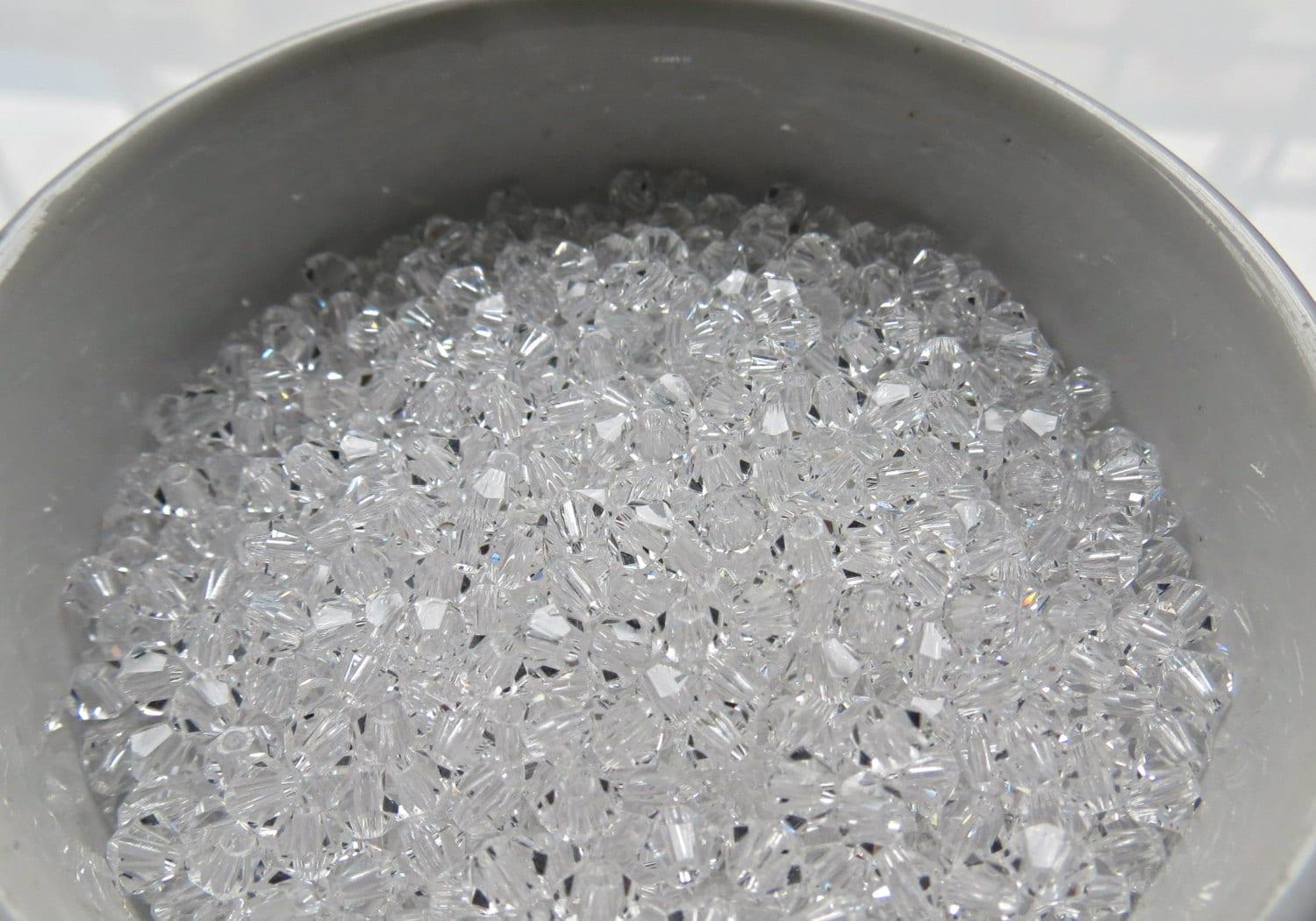 4/5 Crystal Swarovski Bicone loose Beads 12/36/72/144/432/720 Pieces (001) white beads, embroidery materials, wedding embellishments