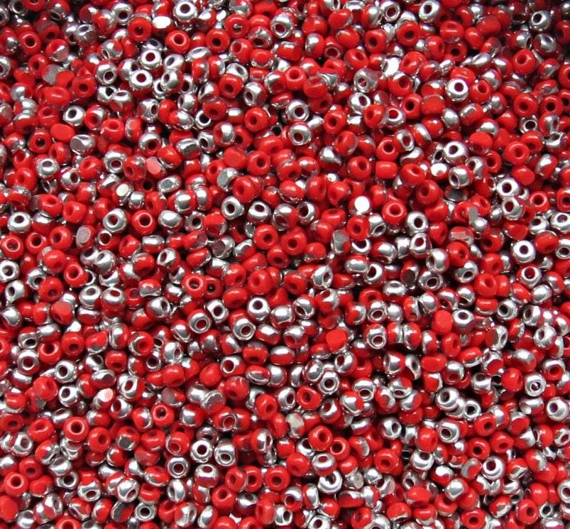 11/0 Charlotte Cut Beads Patina Light Red Opaque Silver 10/20/50/250/500 Grams