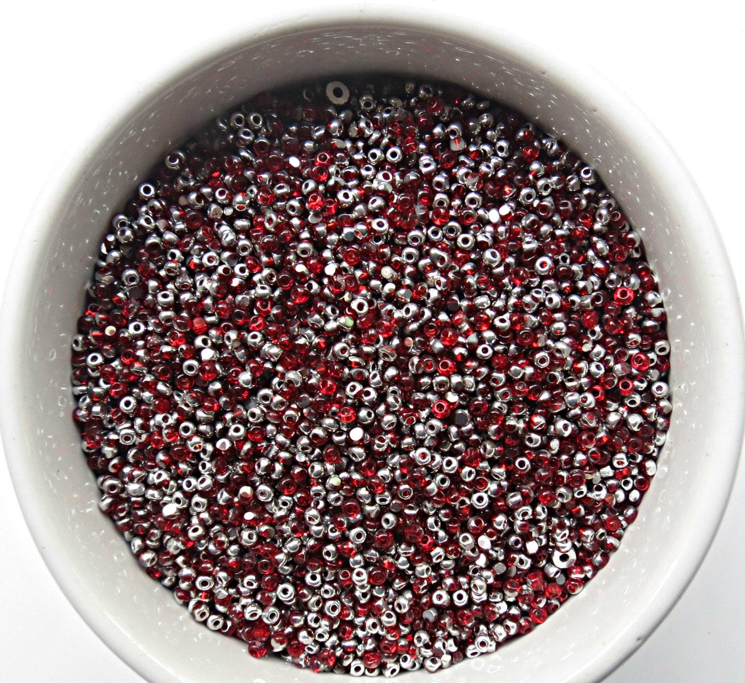 11/0 Charlotte Cut Beads Patina Transparent Light Siam Silver 10/20/50/250/500 Grams PREMIUM SEED Beads, vintage supplies