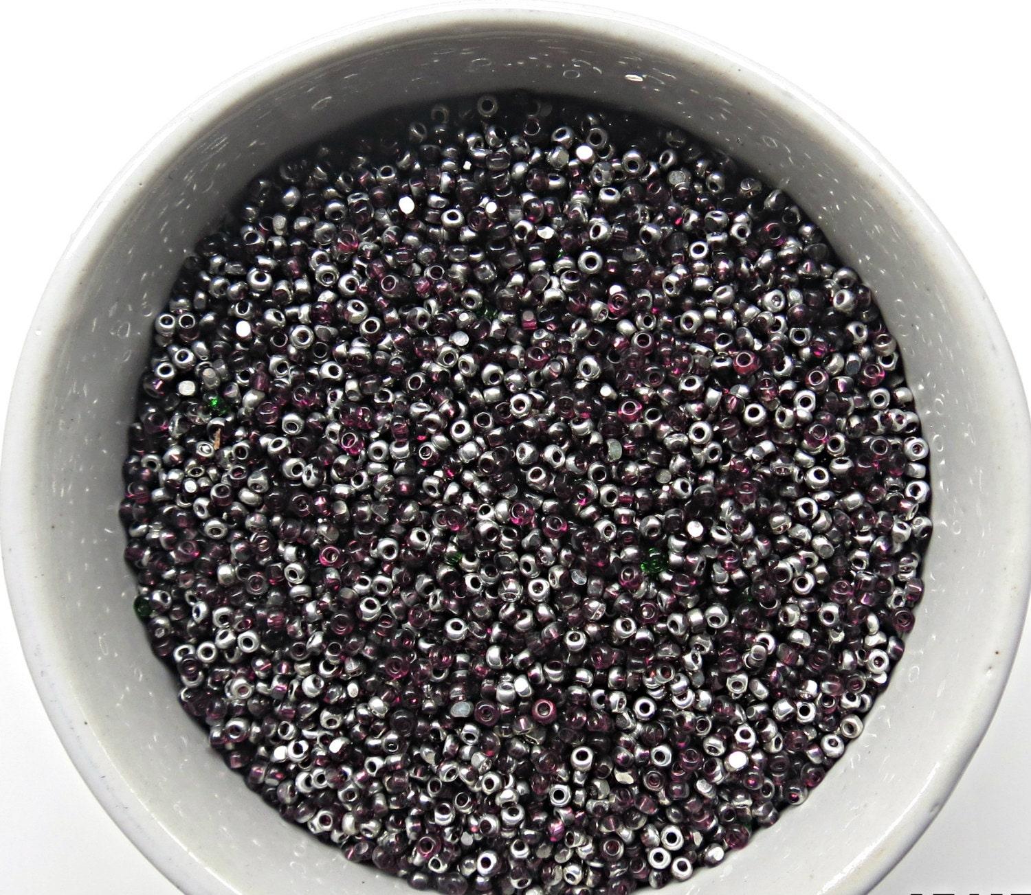 11/0 Charlotte true Cut Beads Patina Transparent Amethyst Silver 10/20/50/250/500 Grams PREMIUM SEED Beads, vintage supplies