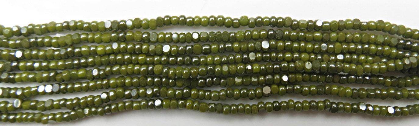 11/0 Charlotte true Cut Beads Ionized Olivine Opaque 10/20/50/250/500 Grams PREMIUM SEED Beads, vintage supplies