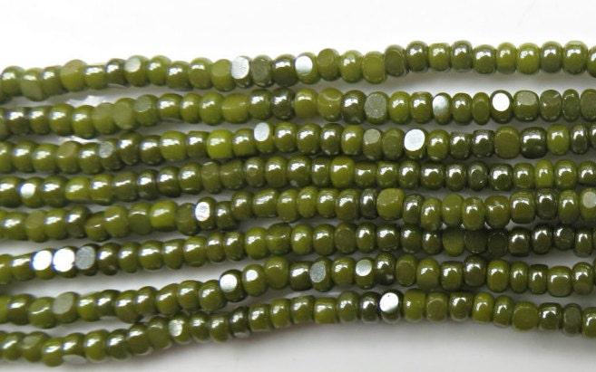 11/0 Charlotte true Cut Beads Ionized Olivine Opaque 10/20/50/250/500 Grams PREMIUM SEED Beads, vintage supplies