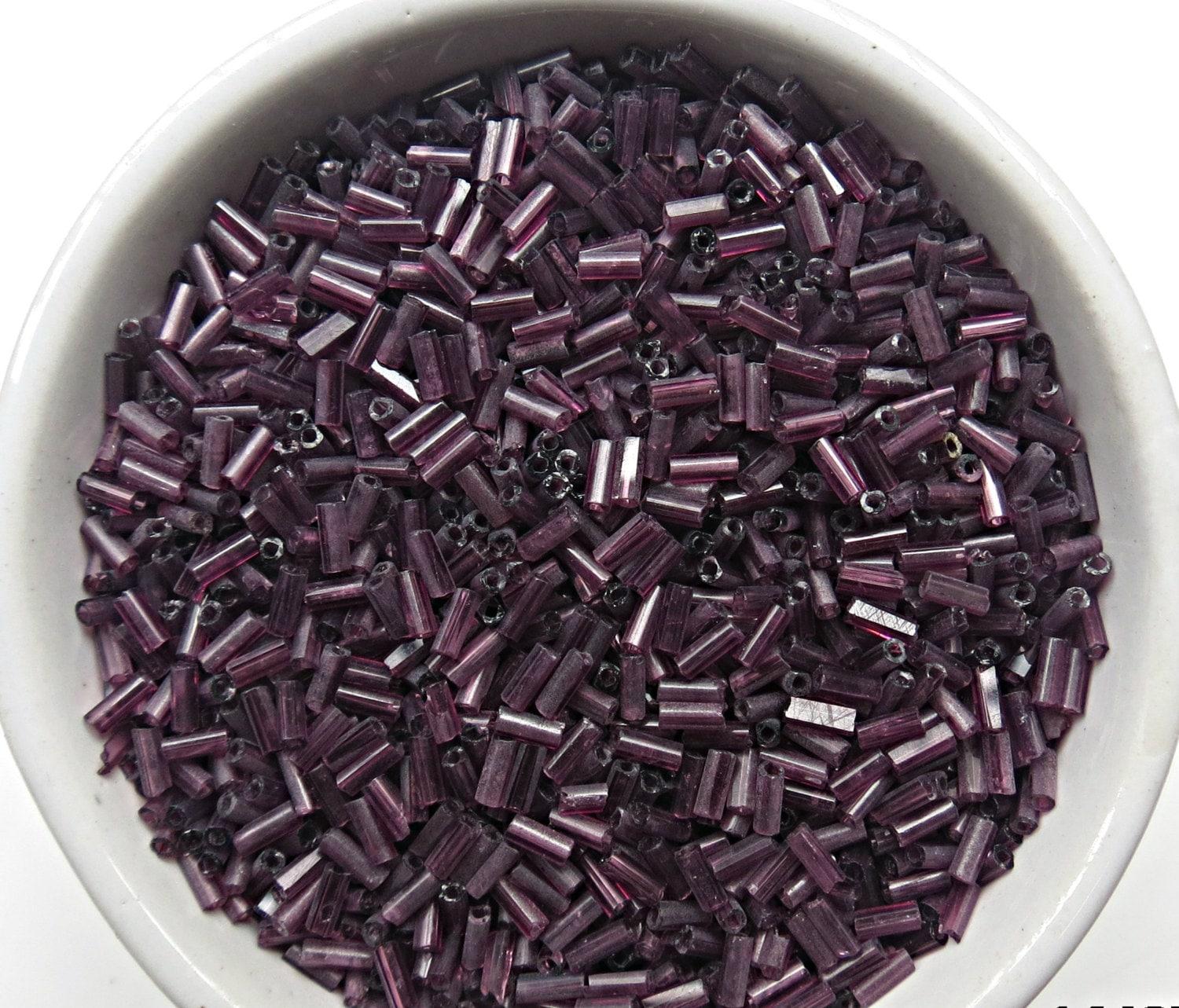 True Cuts Size 2 (2x4mm) Bugle Beads 5/10/20/50/250/500 Grams Light Amethyst Preciosa Ornella loose tube beads, embroidery materials