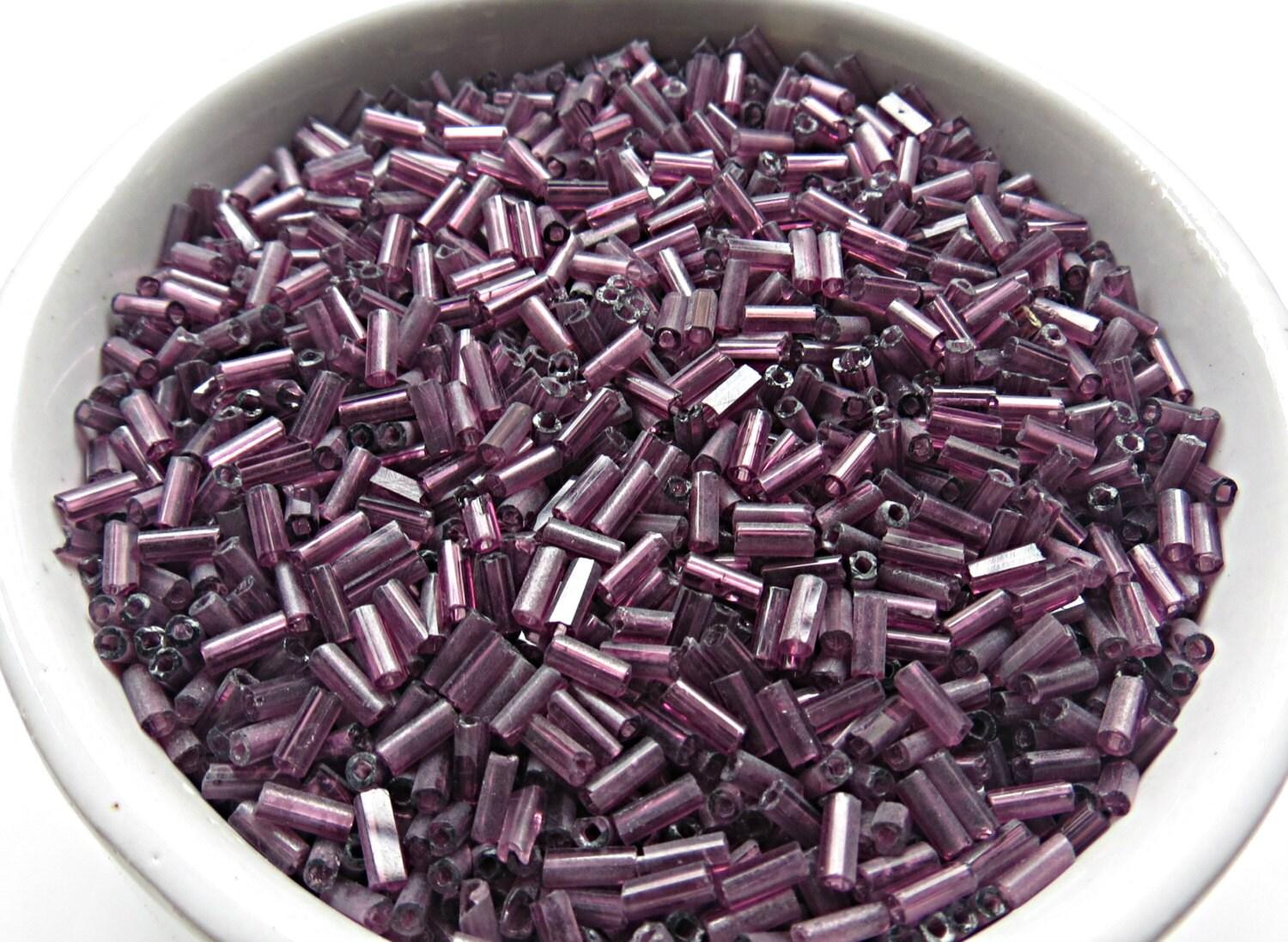 True Cuts Size 2 (2x4mm) Bugle Beads 5/10/20/50/250/500 Grams Light Amethyst Preciosa Ornella loose tube beads, embroidery materials